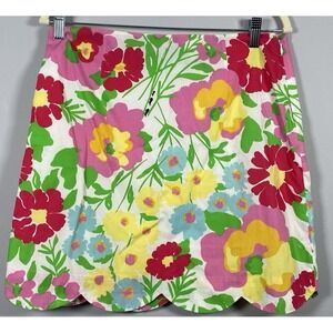 Lilly Pulitzer Women's Sz 6 Ants On Parade Scalloped‎ Hem Lined Cotton Skirt
